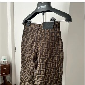 Fendi Tan Monogram Trousers